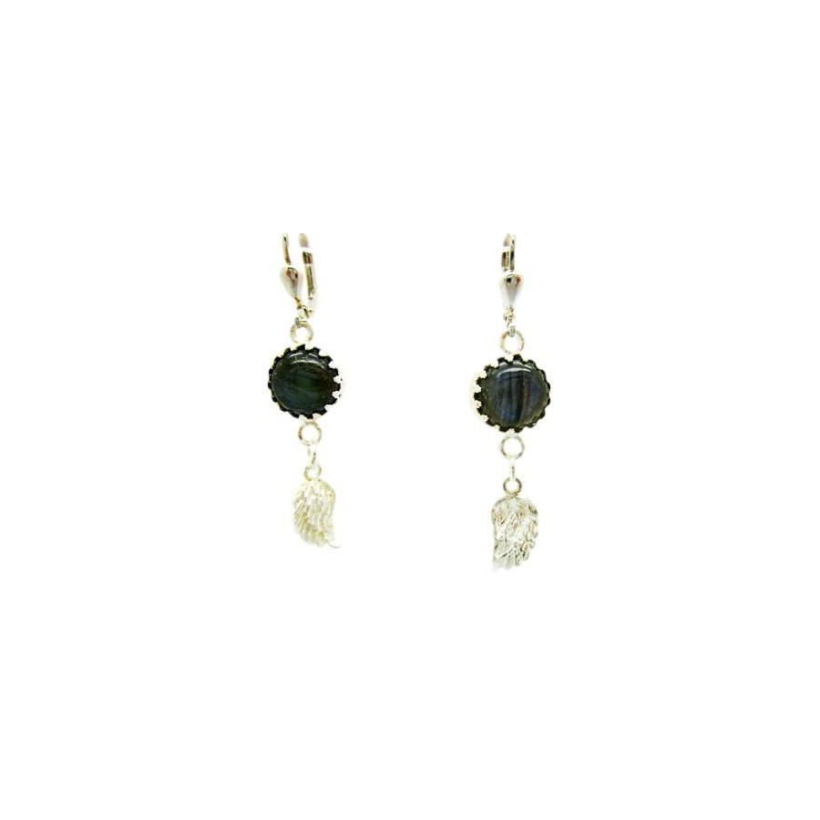 BOUCLE D'OREILLE LABRADORITE