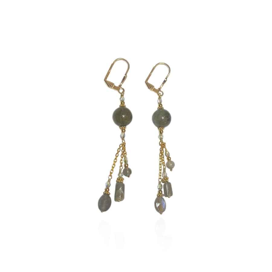 BOUCLE D'OREILLE LABRADORITE