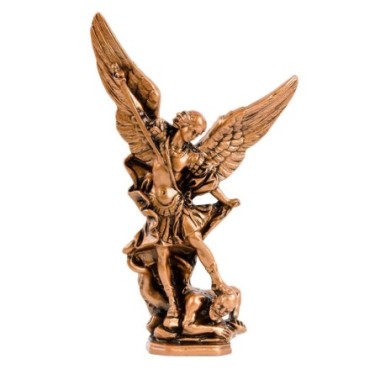 Statue en résine de Saint Michel couleur bronze