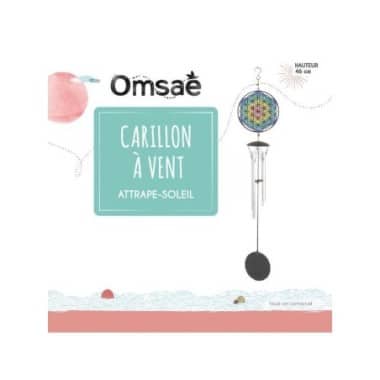 Carillon à vent Attrape-soleil Fleur de Vie 46 cm