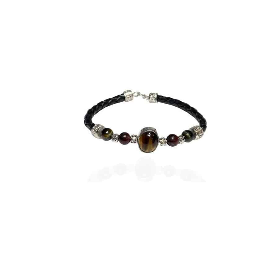 Bracelet en cuir et 3 oeil Bracelet en cuir et 3 oeil