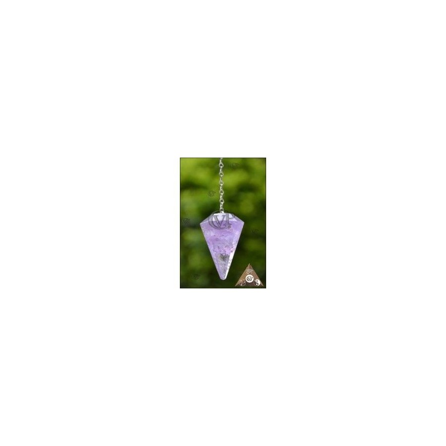 PENDULE CONE A FACETTES AMETHYSTE