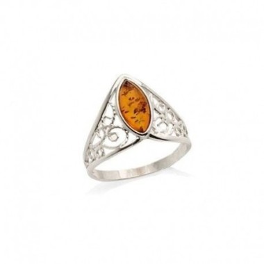 BAGUE ARGENT AMBRE