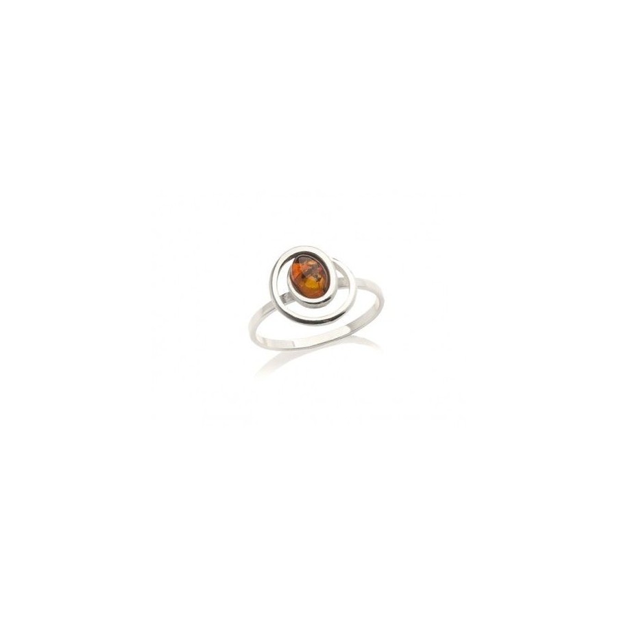 BAGUE ARGENT AMBRE