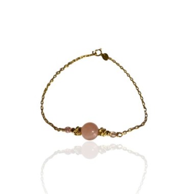 bracelet quartz rose vermeil