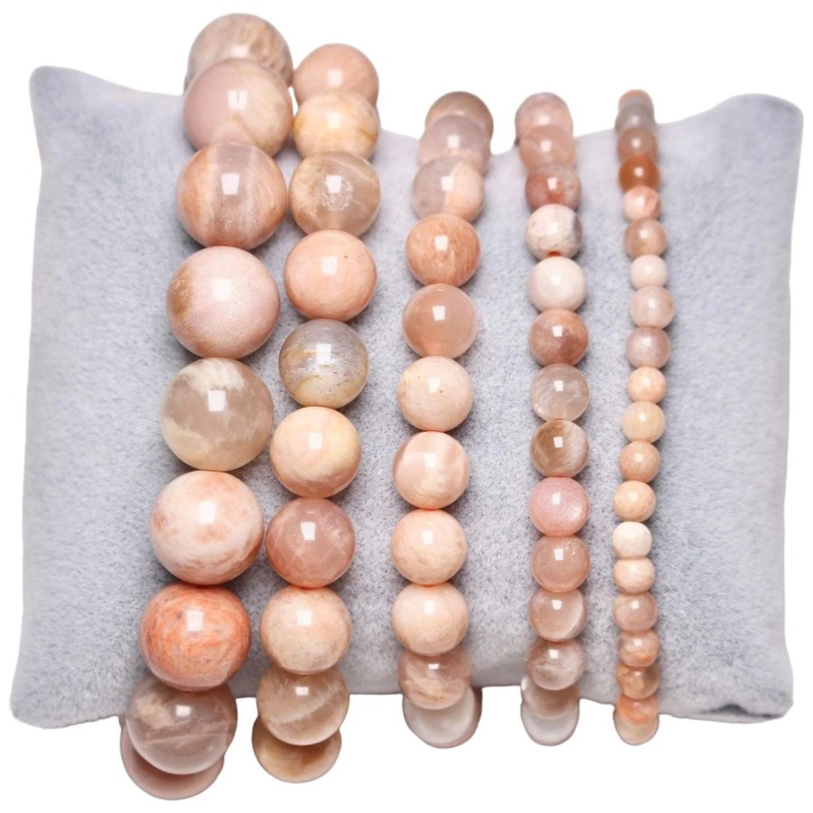 Bracelet mixte en Pierre de lune rose en pierre naturelle Bracelet mixte en Pierre de lune rose en pierre naturelle