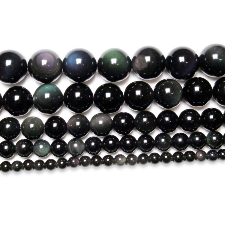 bracelet obsidienne oeil celeste 4 mm bracelet obsidienne oeil celeste 4 mm