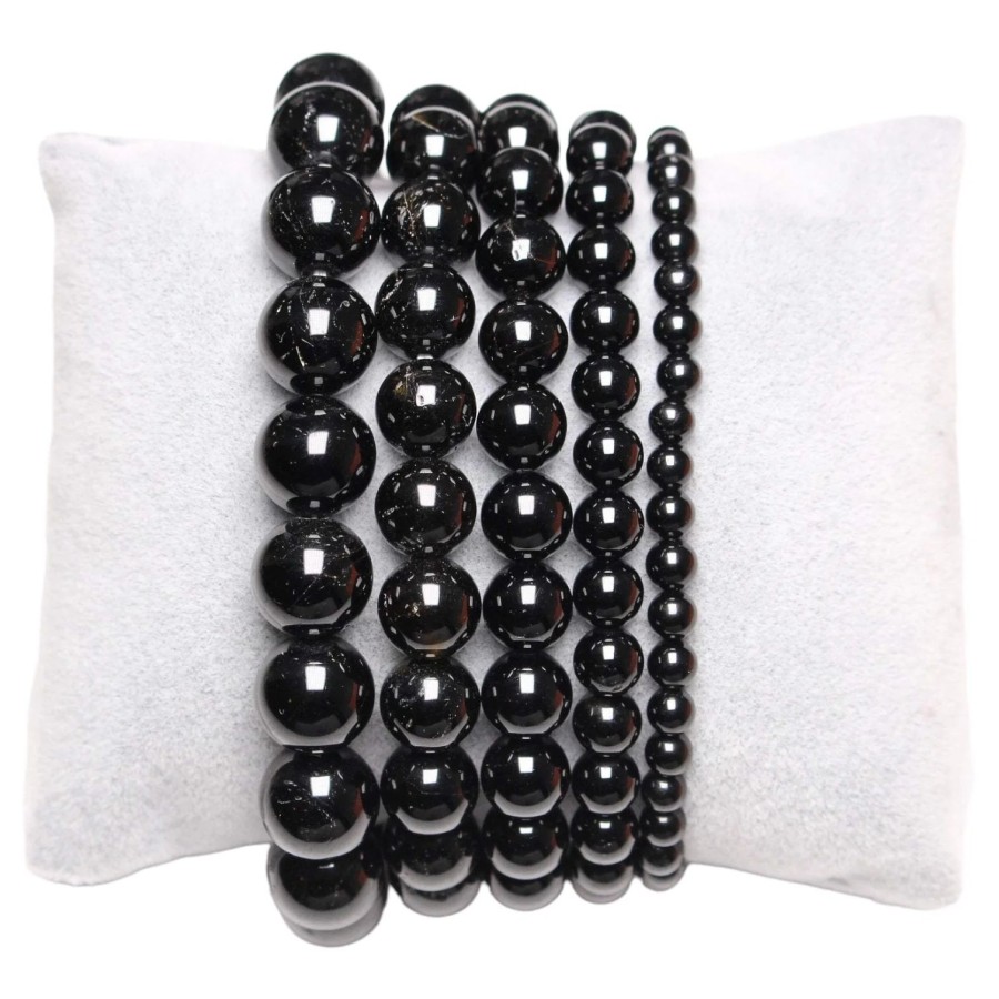 Bracelet Tourmaline noire 4 mm Bracelet Tourmaline noire 4 mm