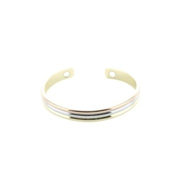 Bracelet Cuivre avec Aimants Jonc Arrondi 3 Métaux