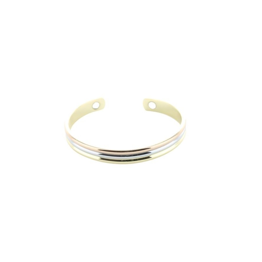Bracelet Cuivre avec Aimants Jonc Arrondi 3 Métaux