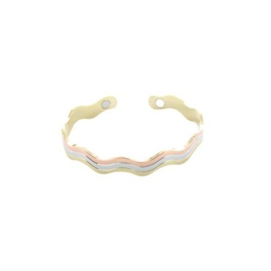 Bracelet cuivre avec Aimants Jonc Forme vague 3 métaux