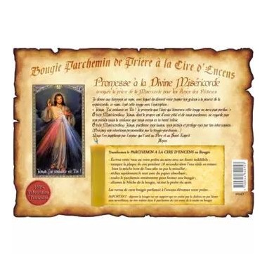 Parchemin prière de cire à l'encens