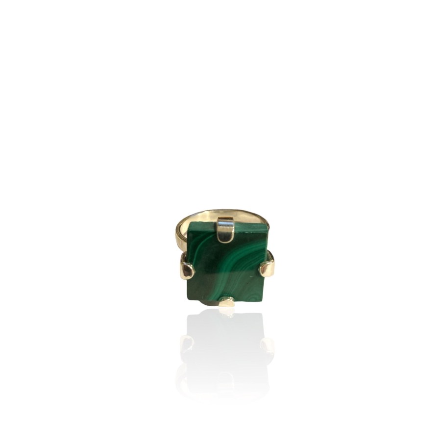 BAGUE MALACHITE ARGENT