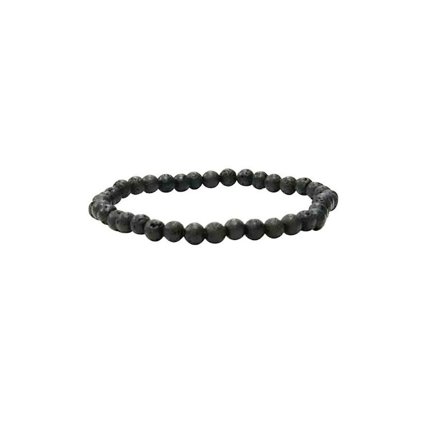Bracelet en lave noire 4 MM