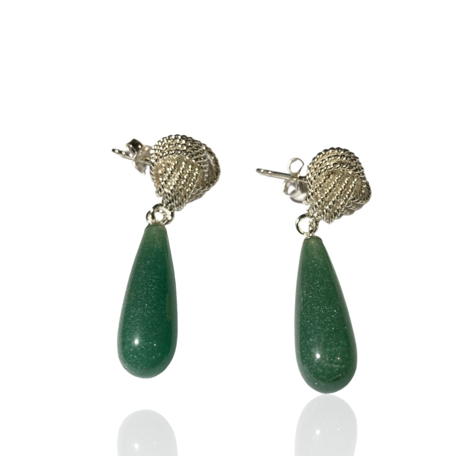 BOUCLE D OREILLE AVENTURINE