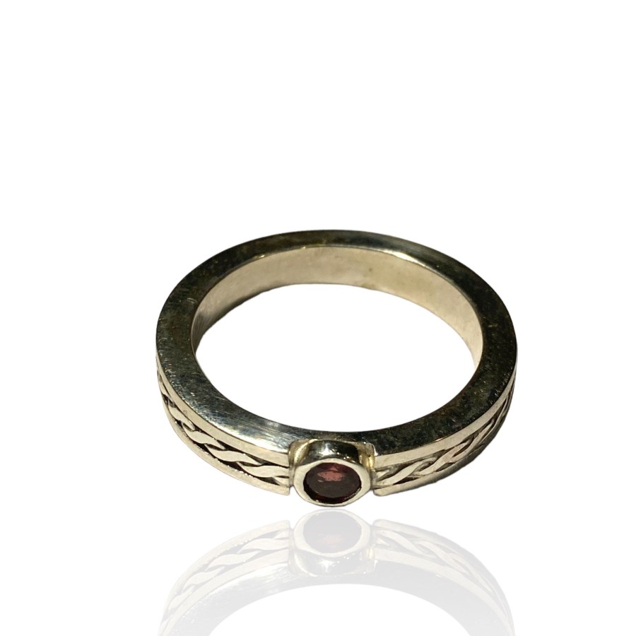 BAGUE ARGENT GRENAT