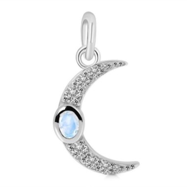 Pendentif en pierre de lune et topaze blanche