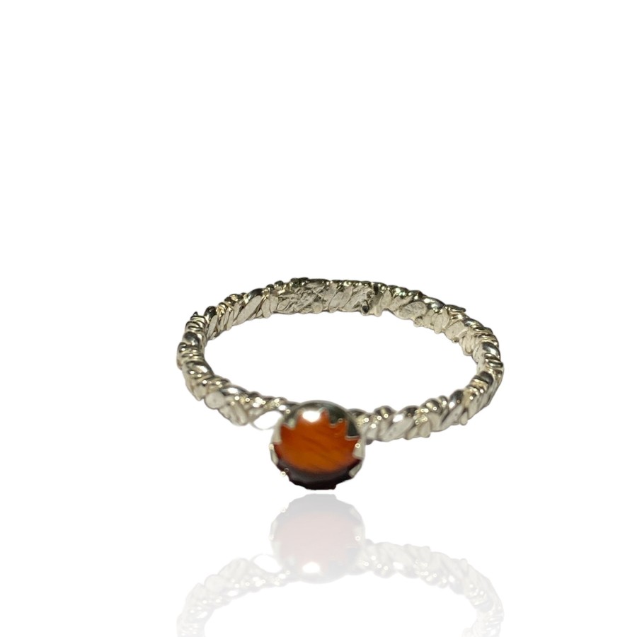 BAGUE AMBRE ARGENT