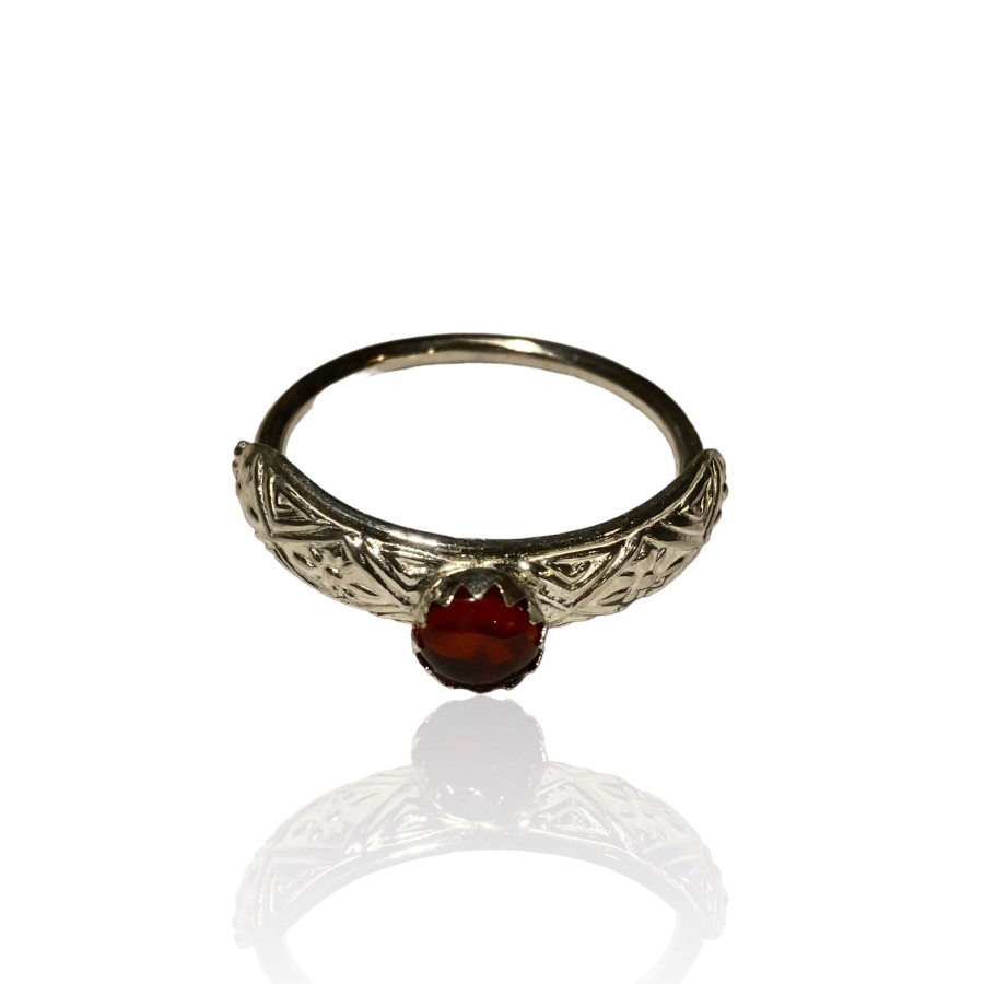 BAGUE AMBRE ARGENT