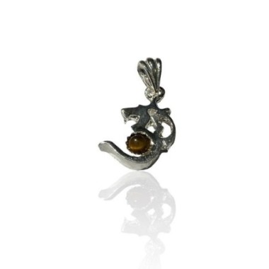 PENDENTIF OM OEIL DE TIGRE