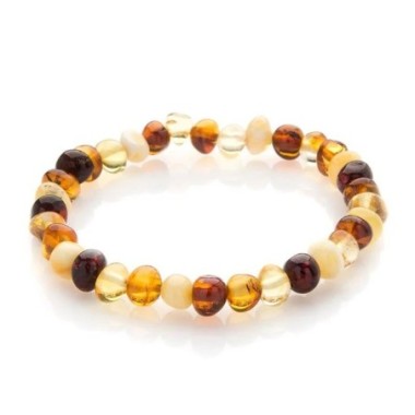 Bracelet avec ambre multicolore naturel