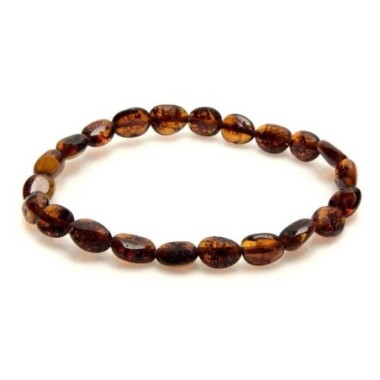 Bracelet avec ambre cognac naturel