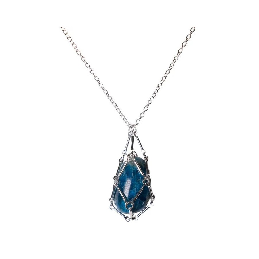 Collier porte pierre 60 cm acier inoxydable (pierre non incluse)