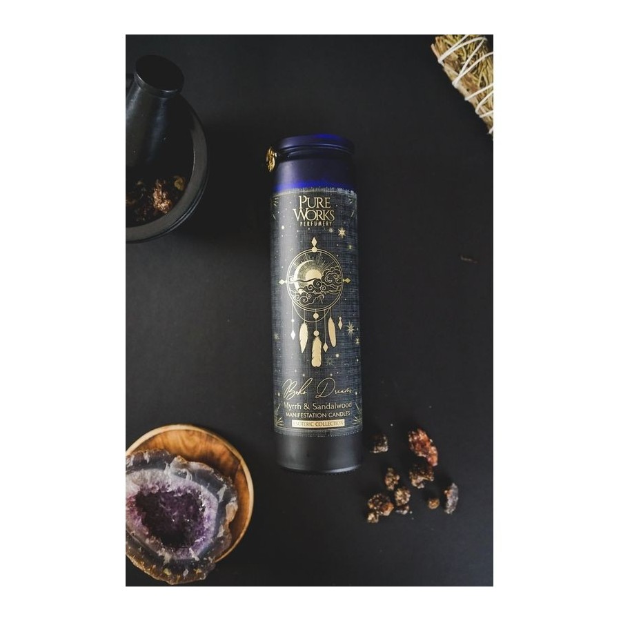 Bougies parfumées Myrrhe et Bois de Santal 300 gr Bougies parfumées Myrrhe et Bois de Santal 300 gr