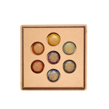 Coffret Galets 7 Chakras Fleur de vie