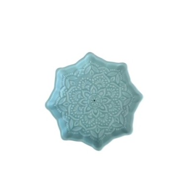 Porte-encens en céramique Mandala Bleu