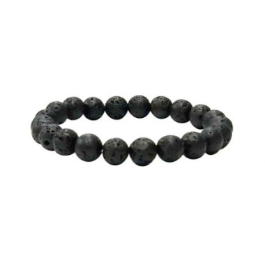 Bracelet en lave noire 10 mm