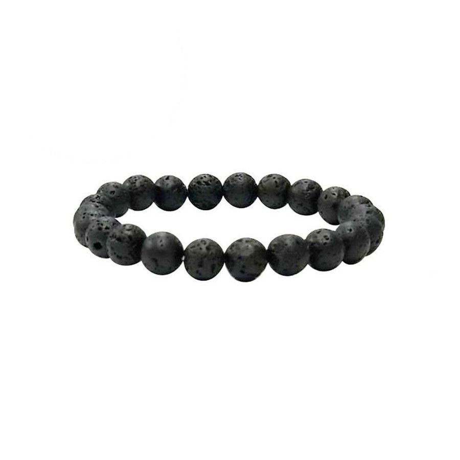 Bracelet en lave noire 10 mm