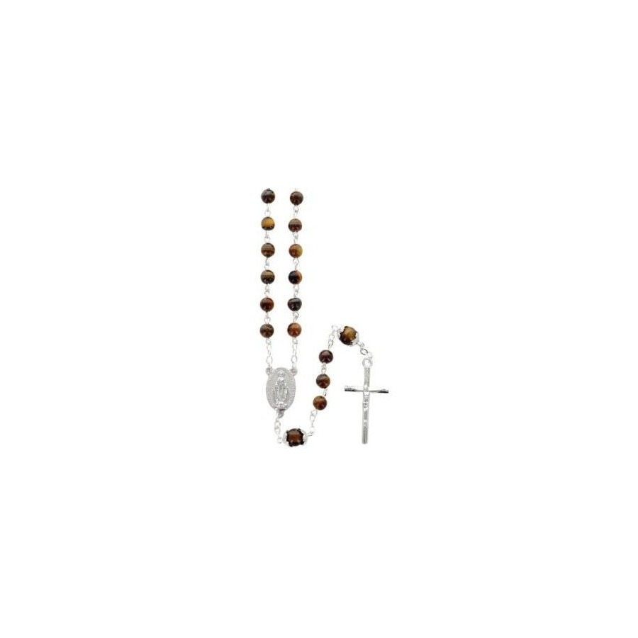 Chapelet grains en œil de tigre 6 mm Chapelet grains en œil de tigre 6 mm