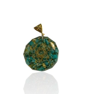 pendentif orgonite turquoie metatron