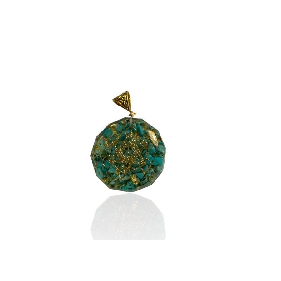 pendentif orgonite turquoie metatron