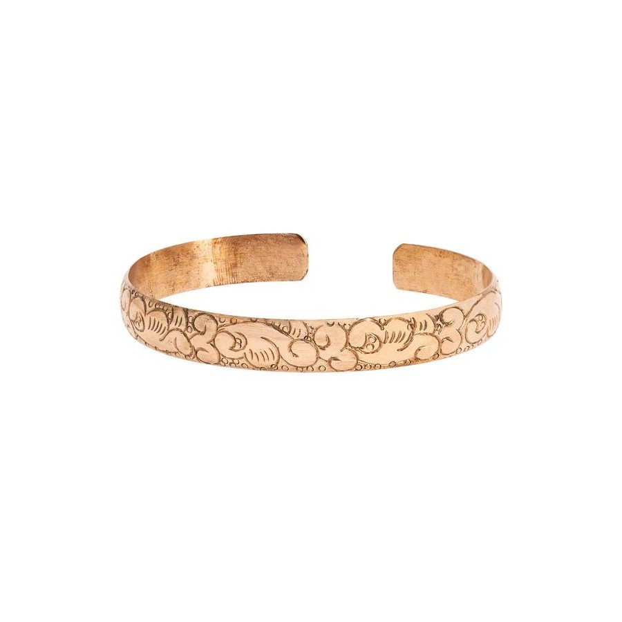 Bracelet Cuivre - Gravure Tibétaine