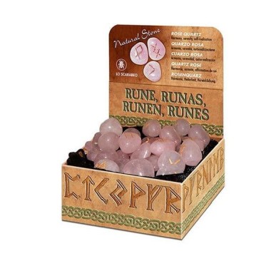 JEU DE RUNES EN QUARTZ ROSE