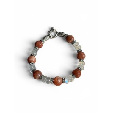 BRACELET PIERRE SOLEIL ET PIERRE DE LUNE