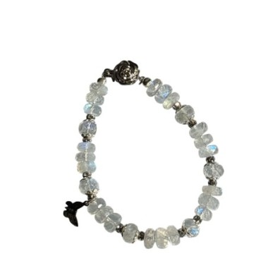 PIERRE DE LUNE FACETEE ET ARGENT