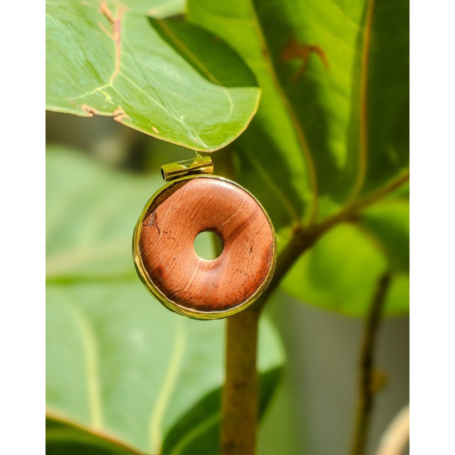 PENDENTIF VERMEIL JASPE ROUGE